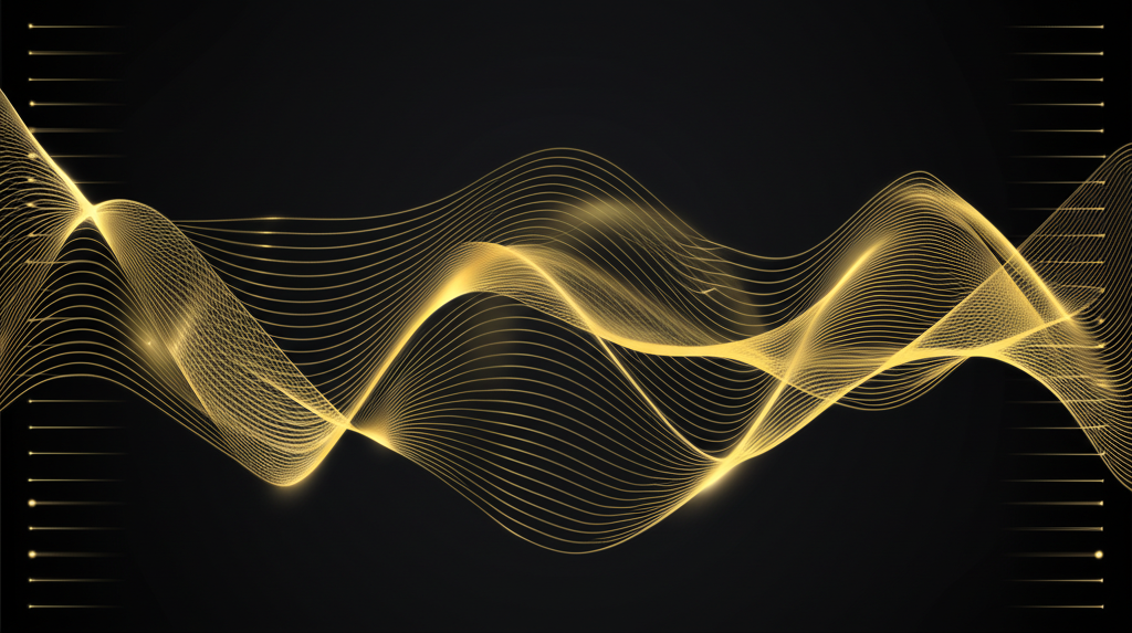 Abstract gold emotional frequency visualization